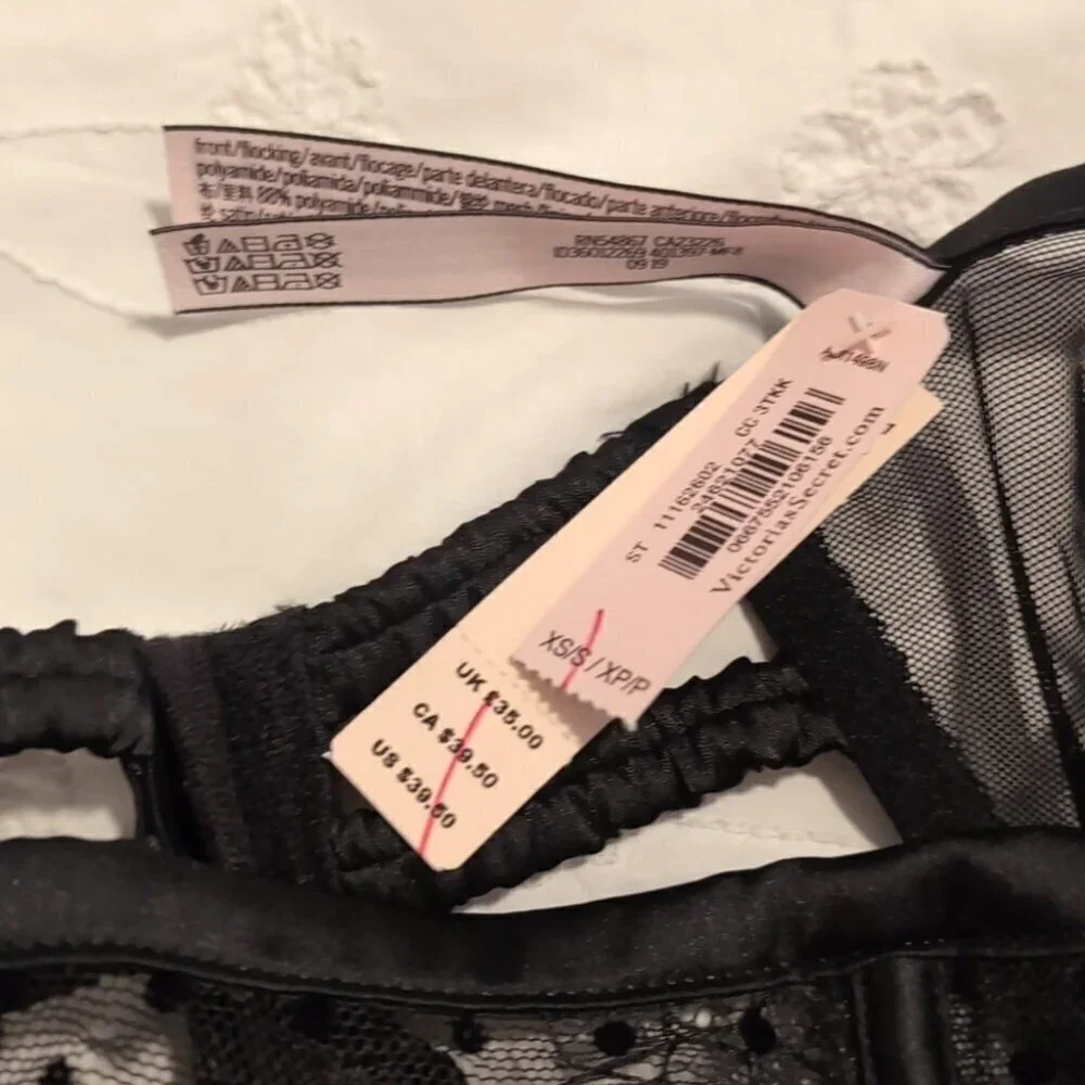 Victoria's Secret Black dream Angels  garter belt NEW W tags